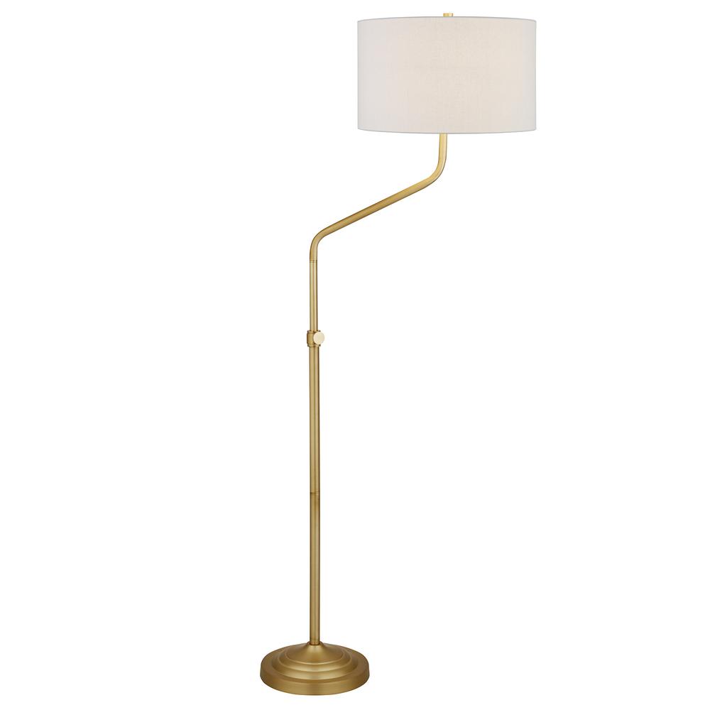 66" Brass Adjustable Traditional Shaped Floor Lamp. Picture 3