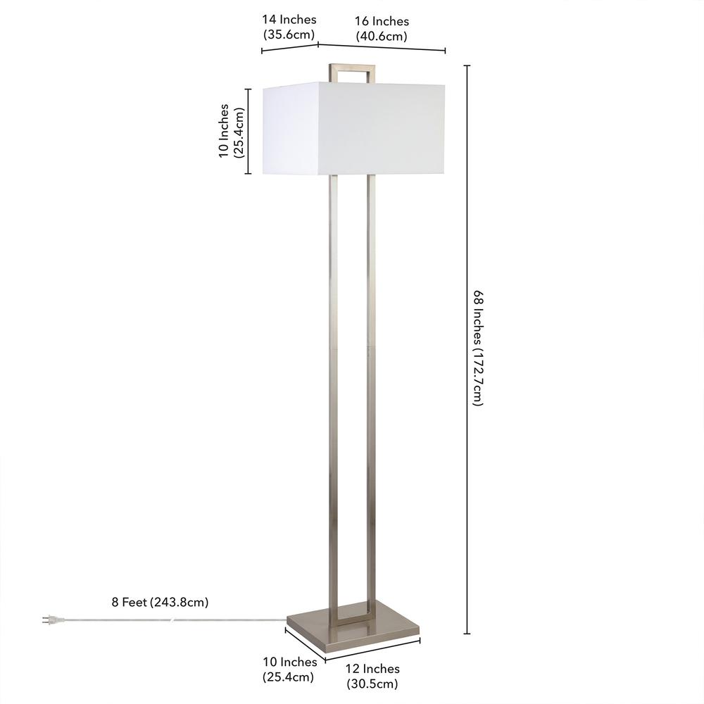 68" Nickel Traditional Shaped Floor Lamp. Picture 6
