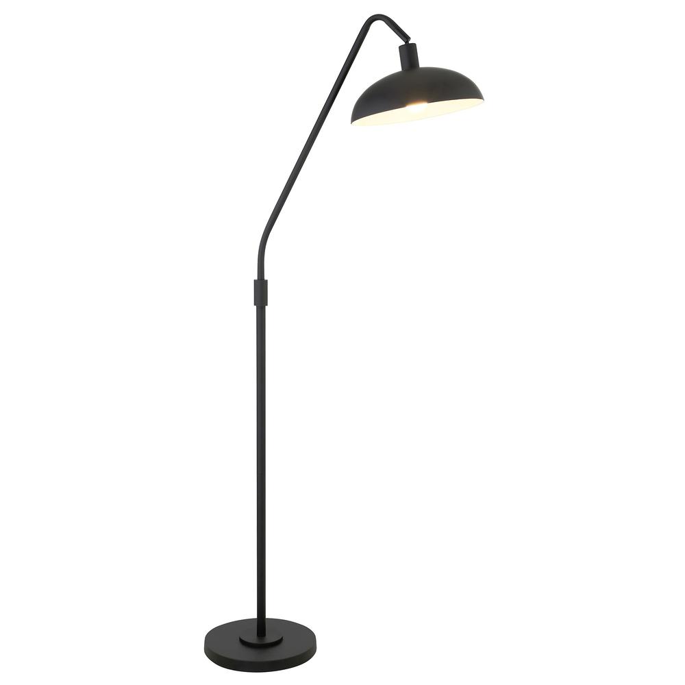 66" Black Reading Floor Lamp With Black Bowl Shade. Picture 2