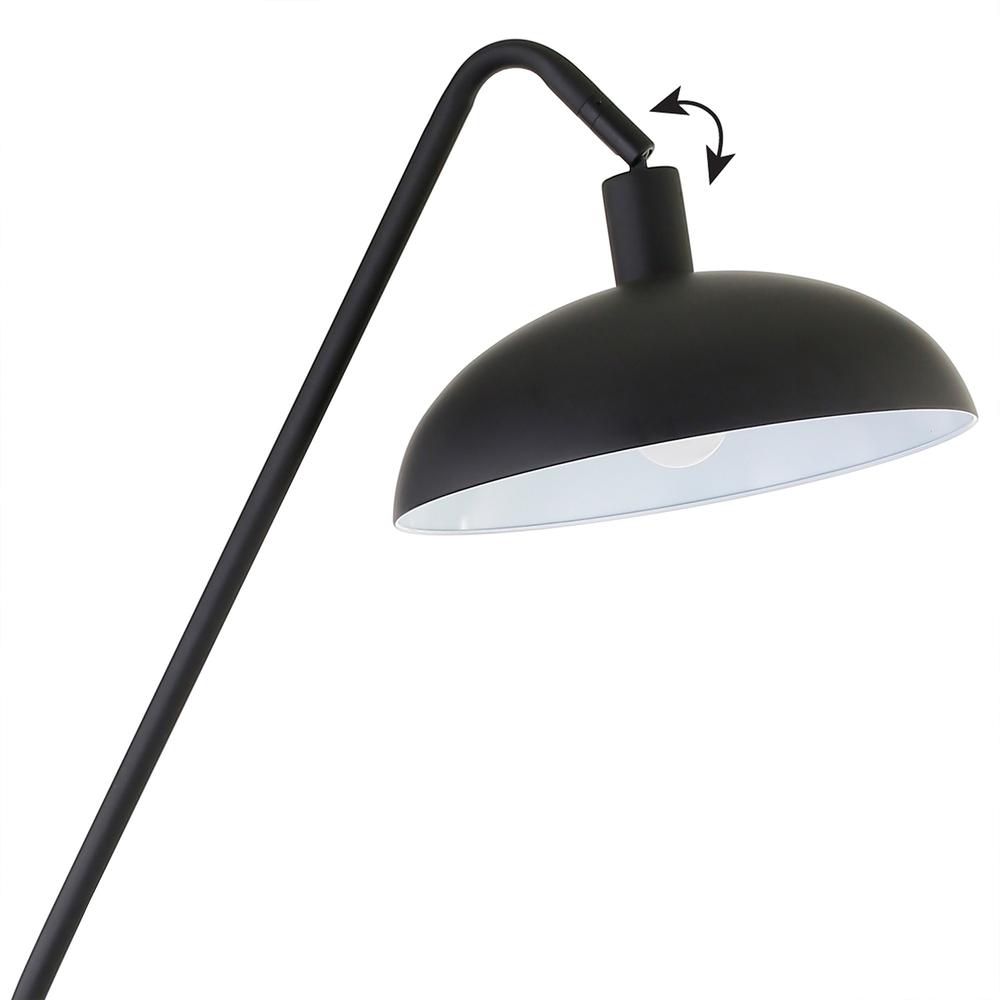 66" Black Reading Floor Lamp With Black Bowl Shade. Picture 4