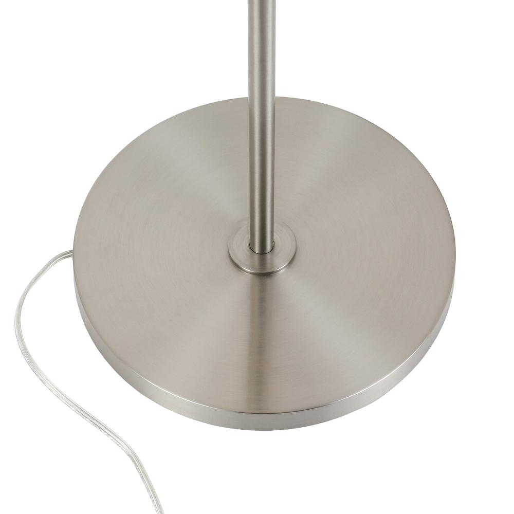 62" Nickel Novelty Floor Lamp With White No Pattern Frosted Glass Globe Shade. Picture 4