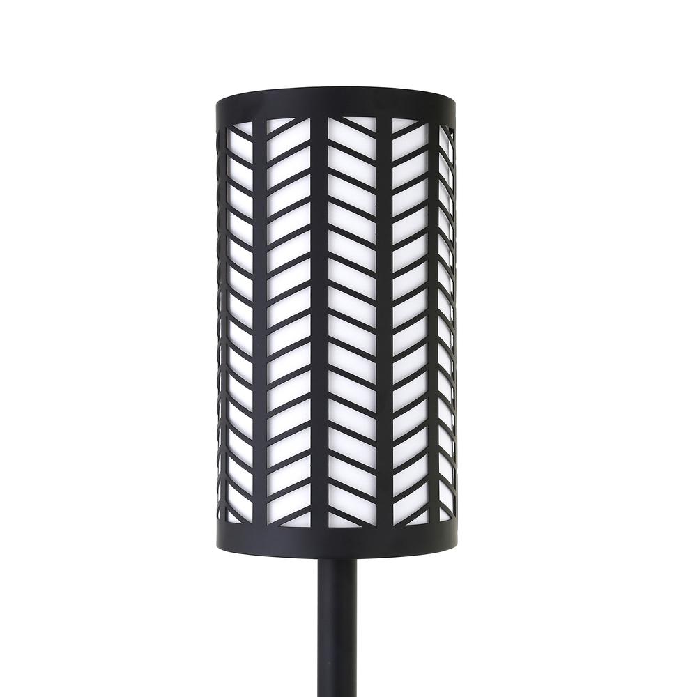 63" Black Torchiere Floor Lamp With Black Drum Shade. Picture 4