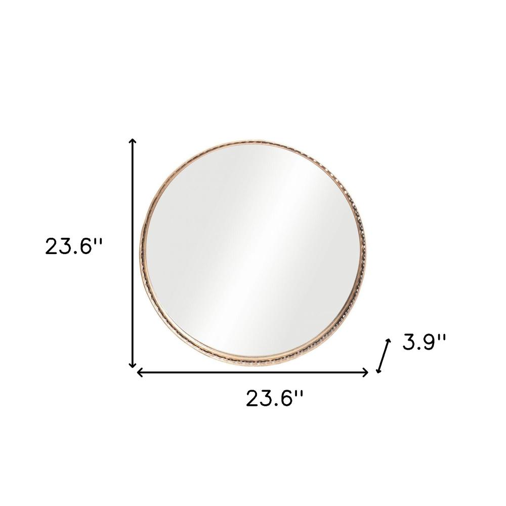 24" Gold Round Accent Steel Mirror. Picture 6