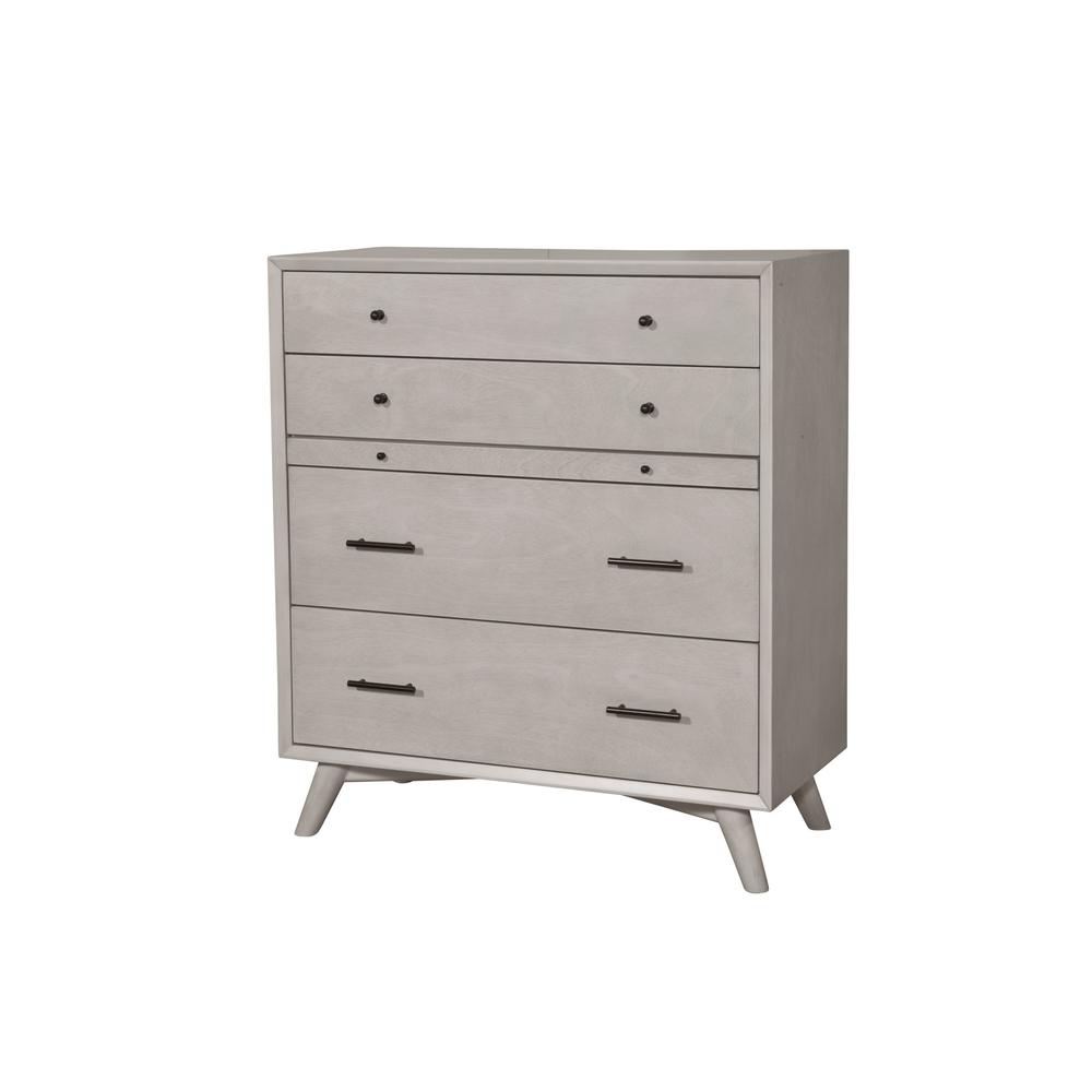 38" Gray Solid Wood Four Drawer Chest. Picture 2