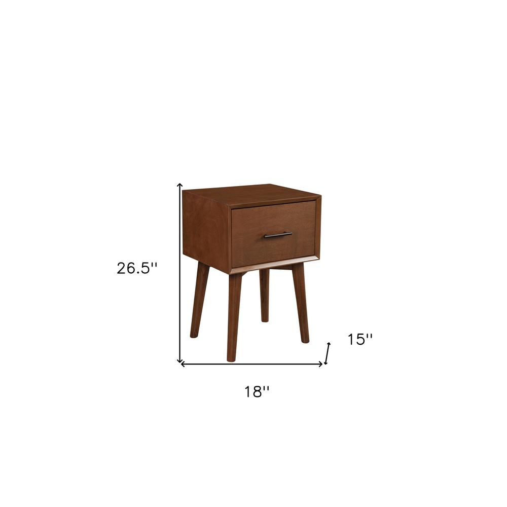 27" Brown Wood End Table With Drawer. Picture 7