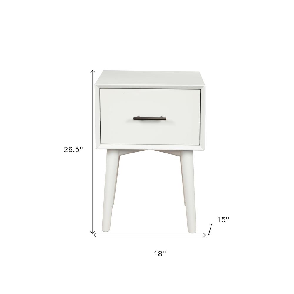 27" White Solid Manufactured Wood End Table With Drawer. Picture 6