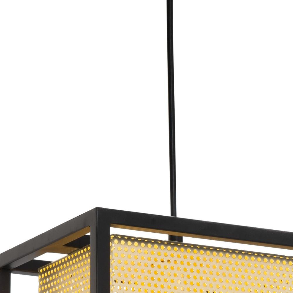 Gold and Black Geometric Metal Ceiling Light. Picture 3