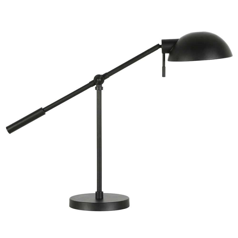 23" Black Metal Desk Table Lamp With Black Dome Shade. Picture 1