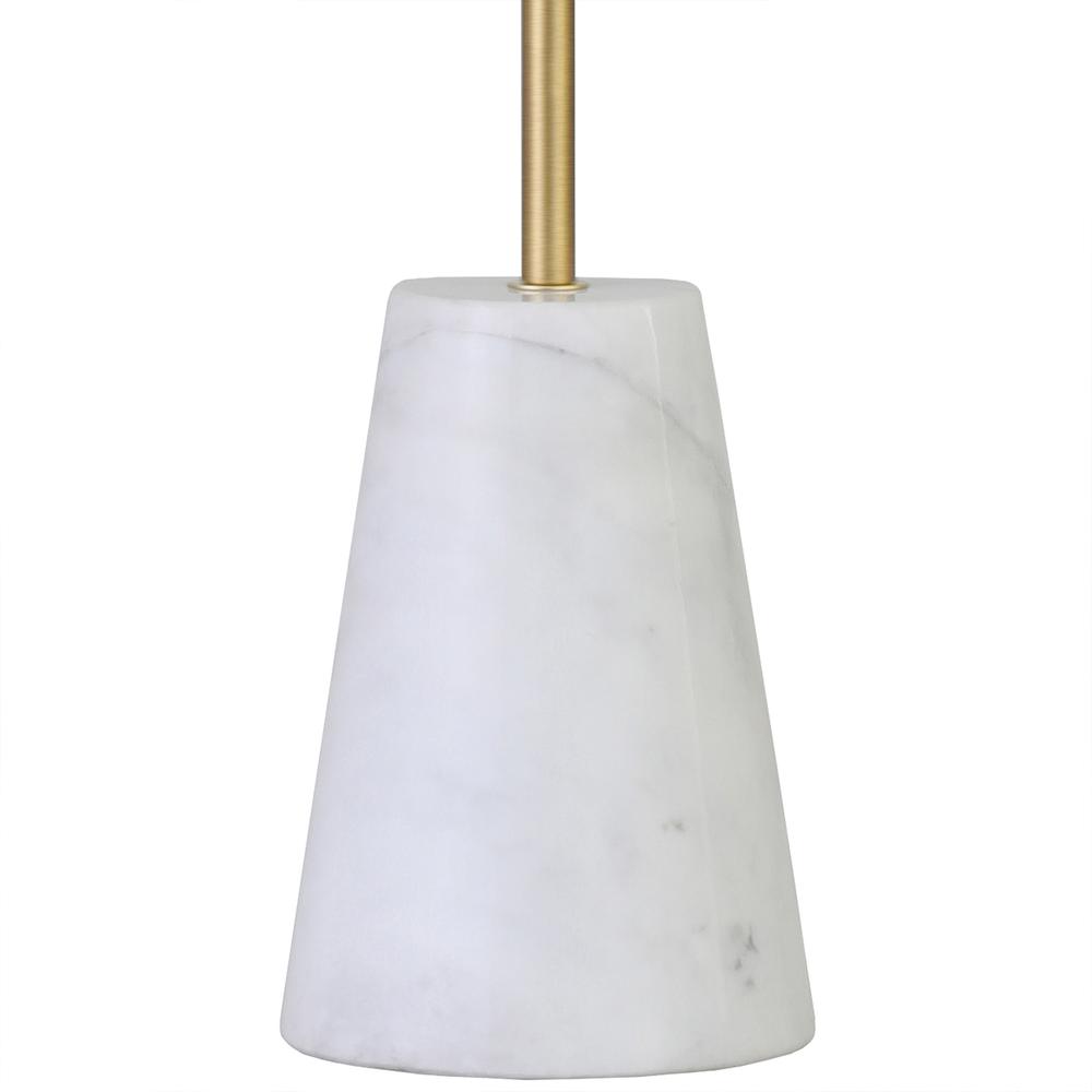 26" Gold and White Marble Table Lamp With White Drum Shade. Picture 4