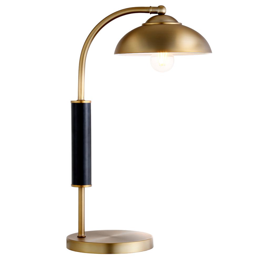 24" Gold and Black Metal Desk Table Lamp With Gold Dome Shade. Picture 2