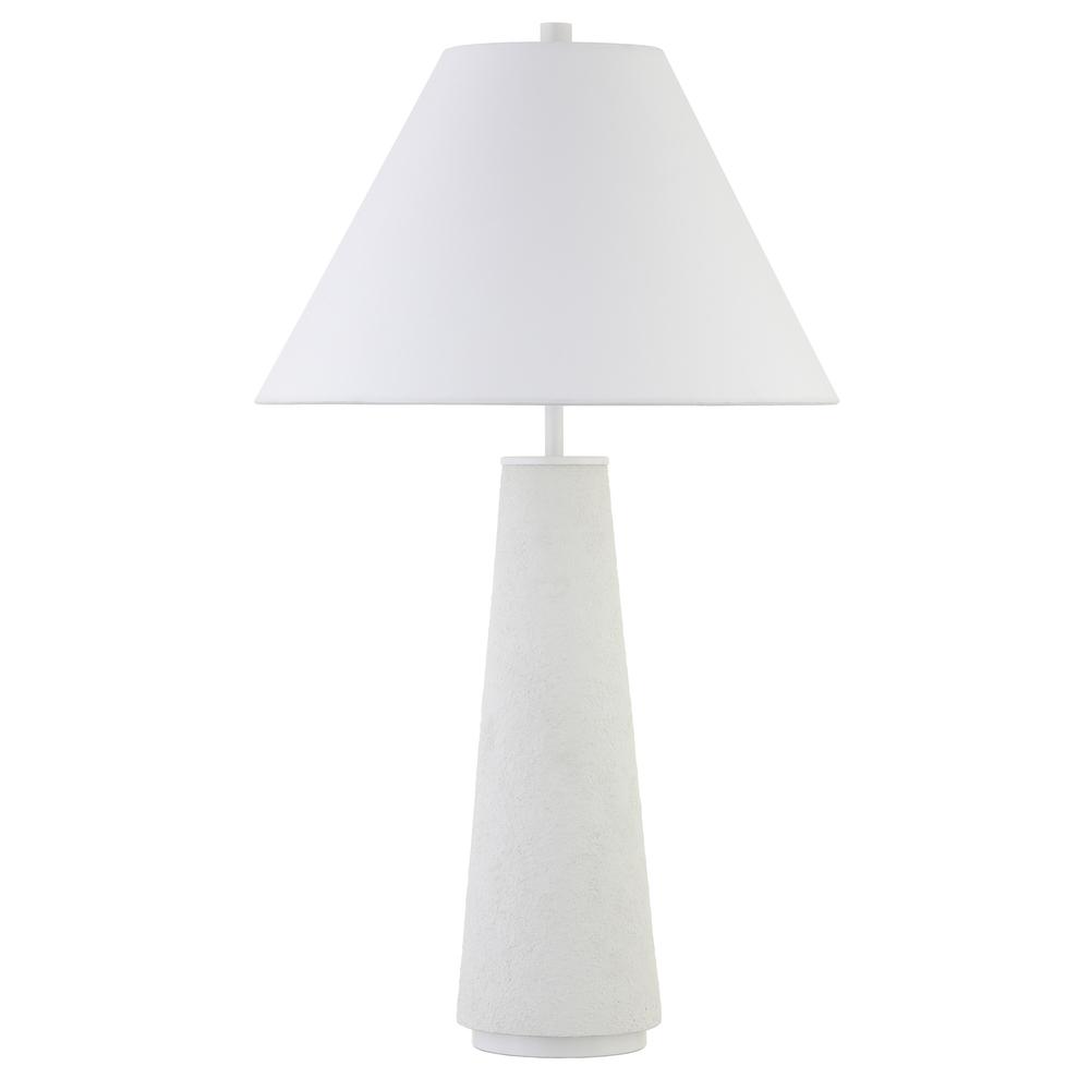 28" White Ceramic Table Lamp With White Cone Shade. Picture 2
