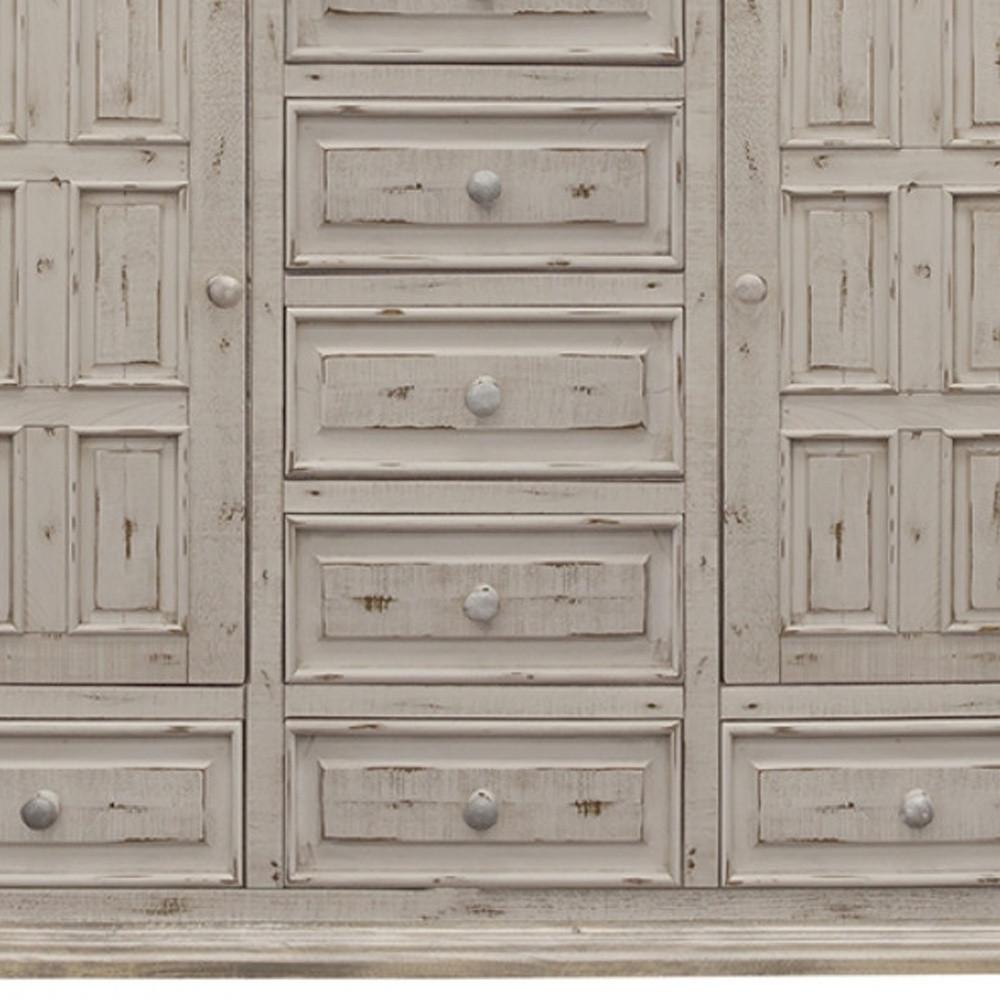 64" White Solid Wood Seven Drawer Gentlemans Chest. Picture 4