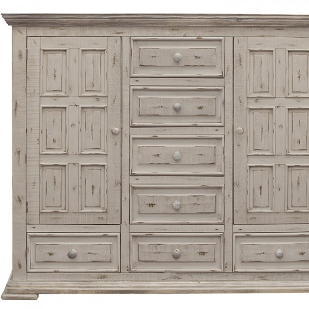 64" White Solid Wood Seven Drawer Gentlemans Chest. Picture 3