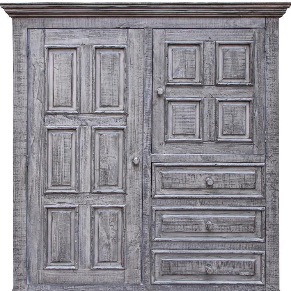 55" Gray Solid Wood Three Drawer Gentlemans Chest. Picture 1