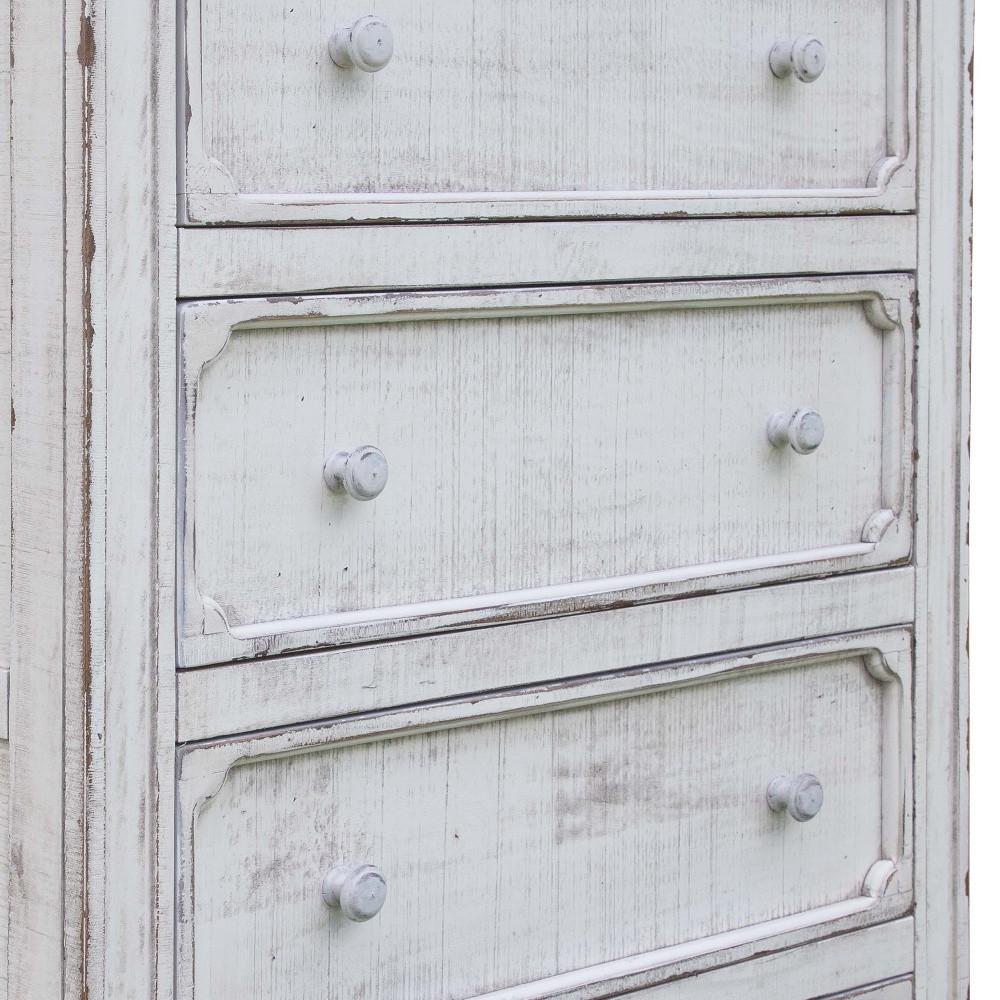 37" Antiqued White Solid Wood Four Drawer Chest. Picture 2