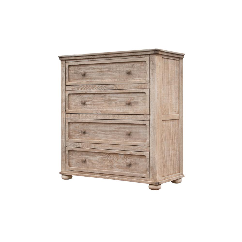 40" Natural Solid Wood Four Drawer Chest. Picture 1