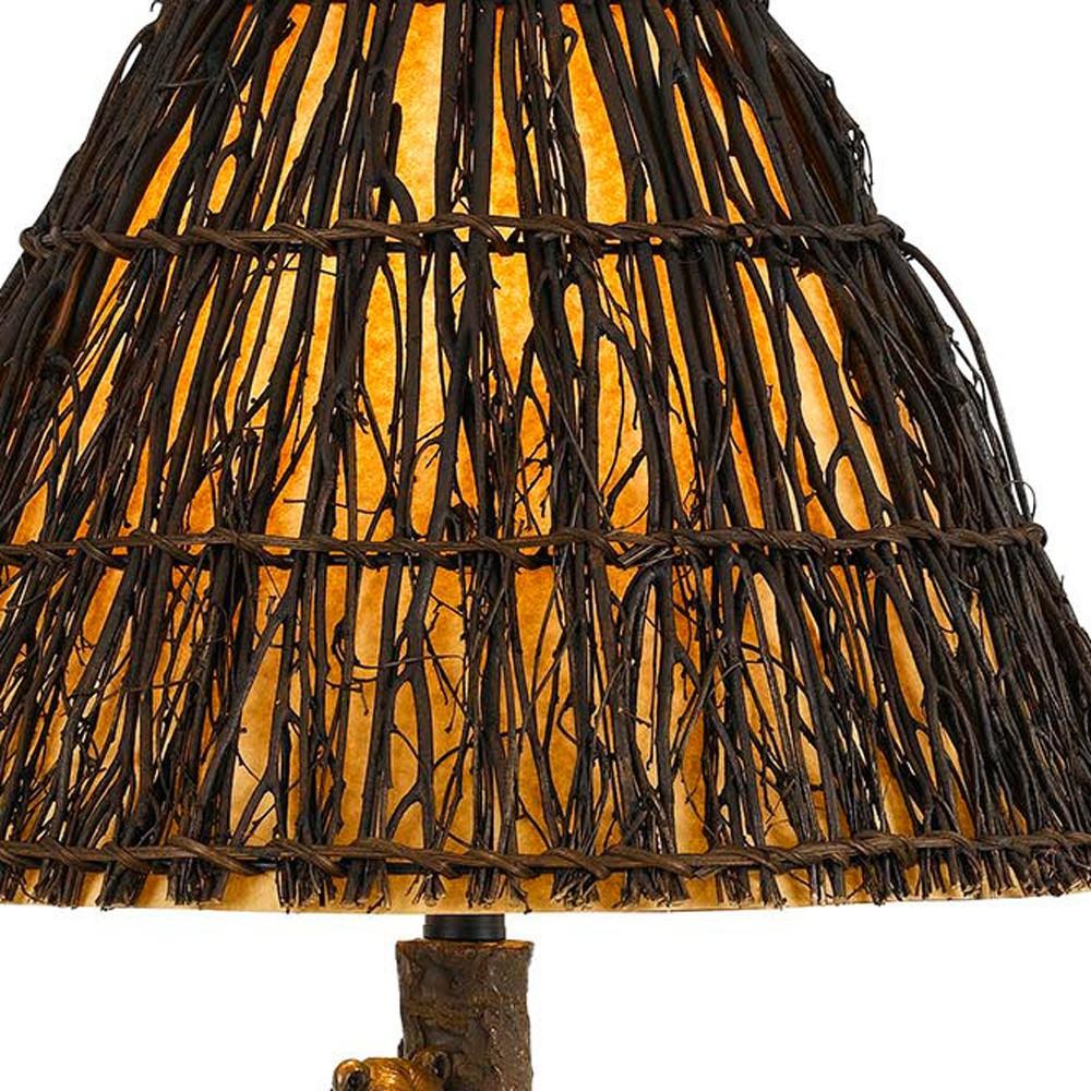 30" Bronze Table Lamp With Brown Empire Shade. Picture 3