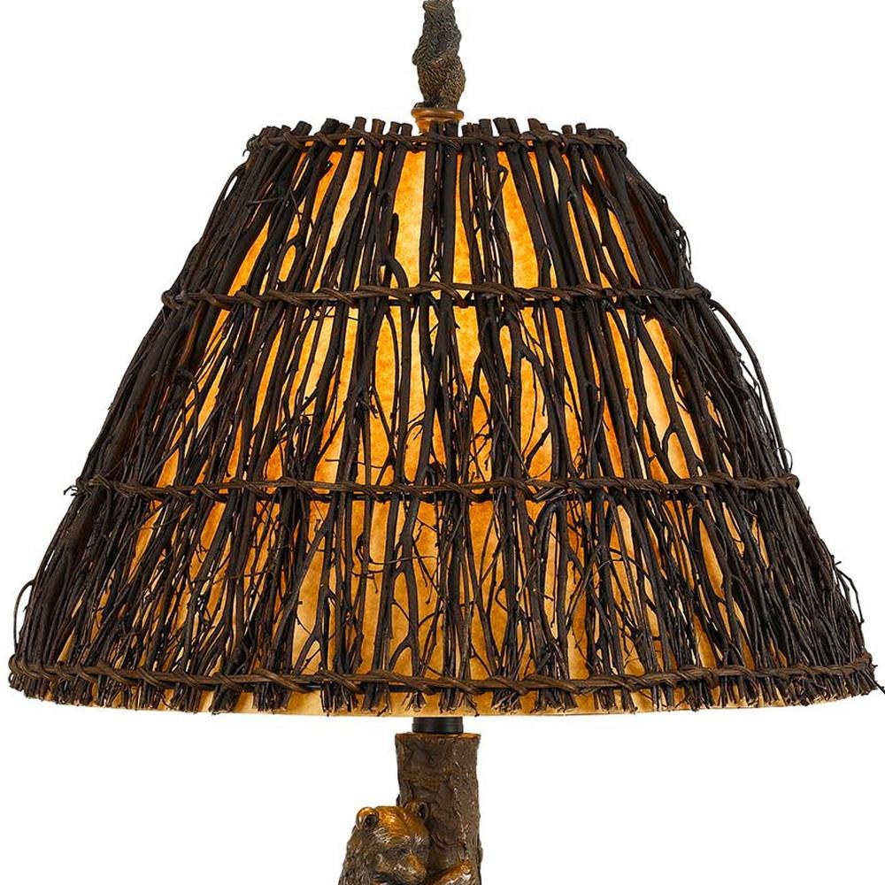 30" Bronze Table Lamp With Brown Empire Shade. Picture 4