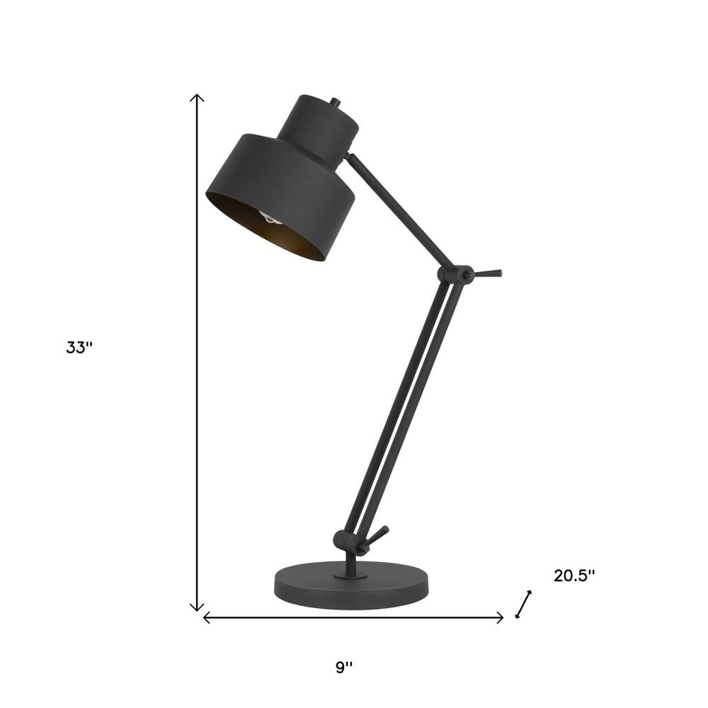 33" Black Metal Desk Table Lamp. Picture 5