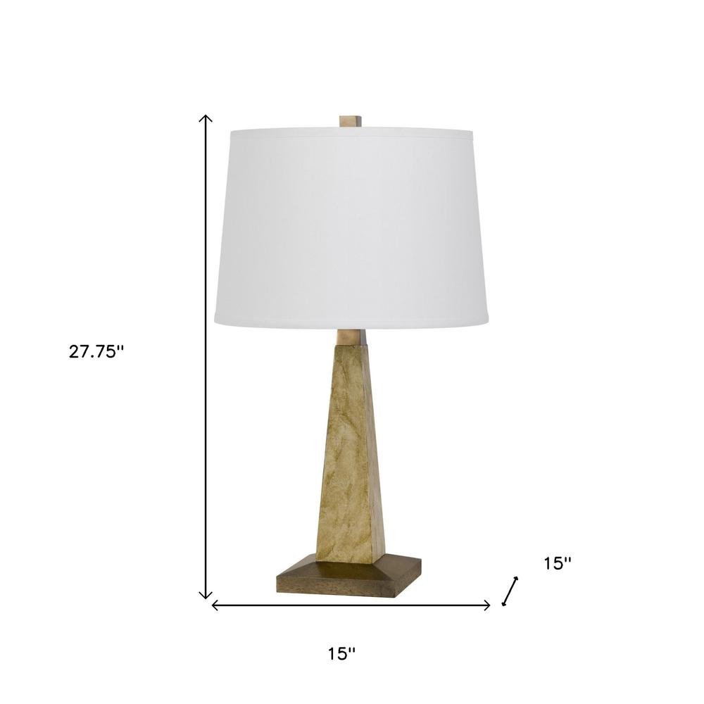 28" Brown Table Lamp With Off White Empire Shade. Picture 5
