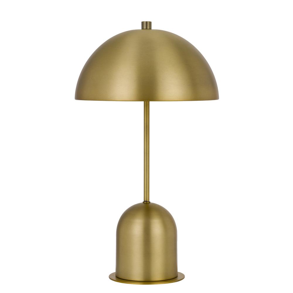 20" Antiqued Brass Metal Desk Table Lamp With Antiqued Brass Dome Shade. Picture 2