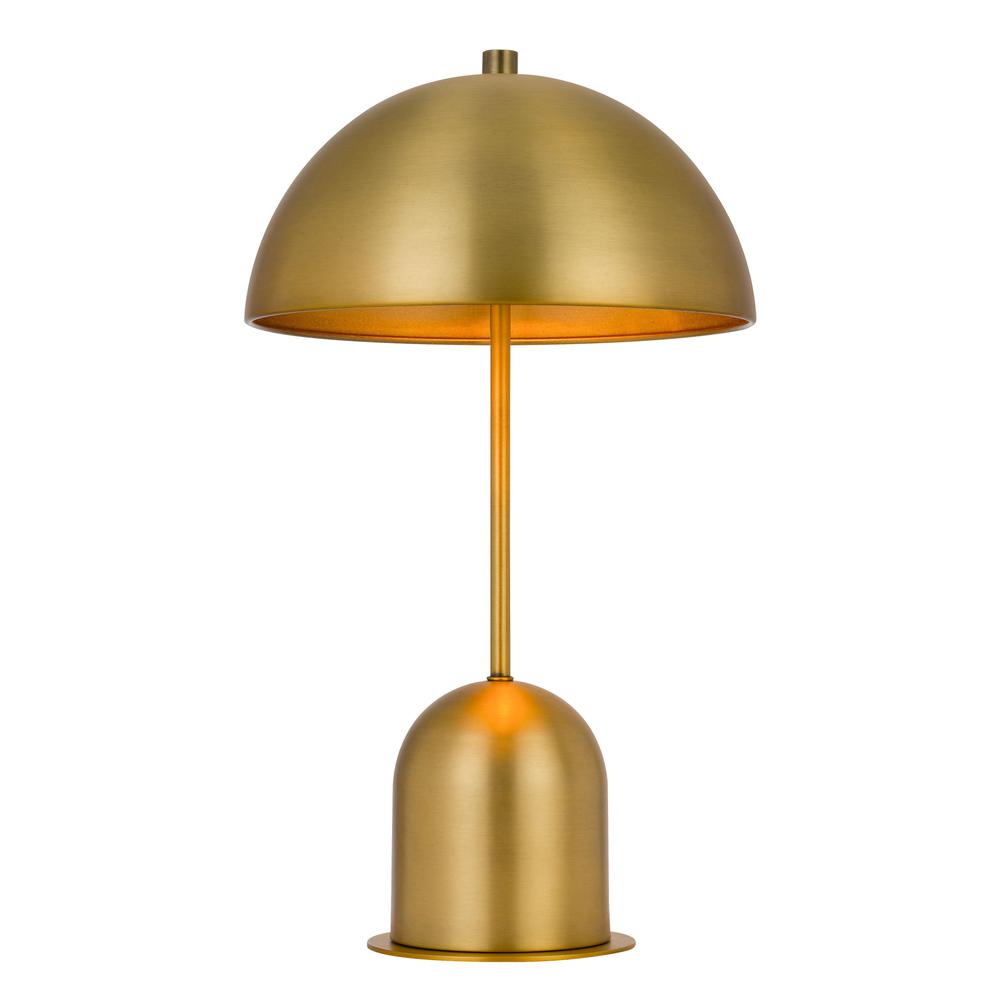 20" Antiqued Brass Metal Desk Table Lamp With Antiqued Brass Dome Shade. Picture 1