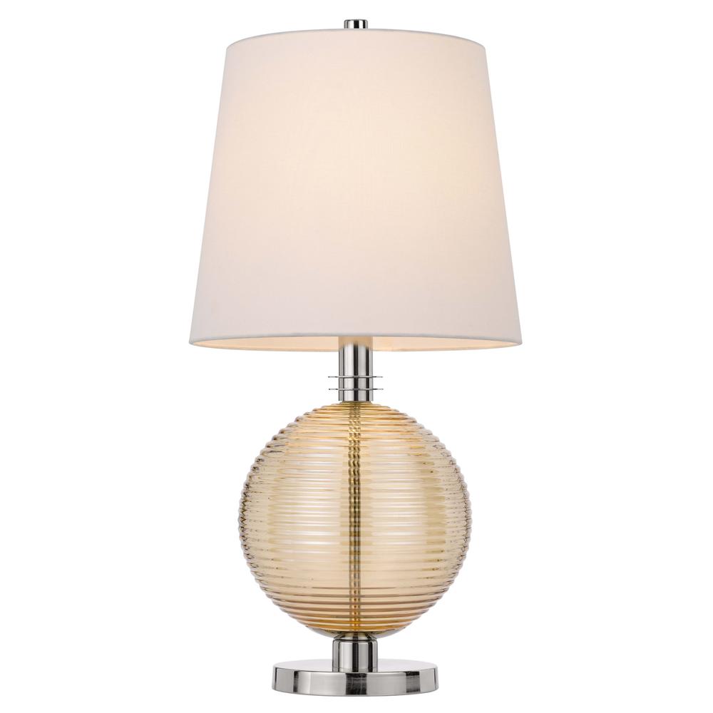 28" Nickel Metal Table Lamp With White Empire Shade. Picture 2