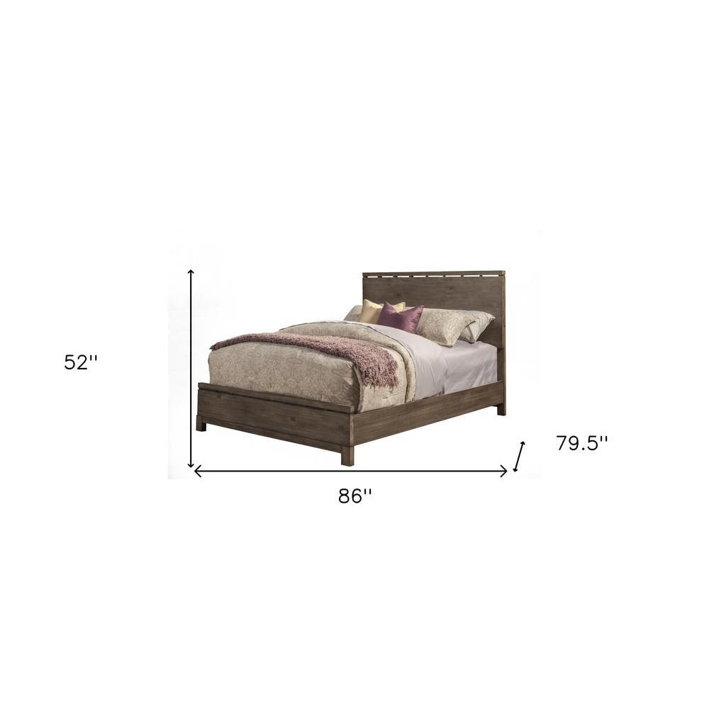 Gray Solid and Manufactured Wood King Bed. Picture 5
