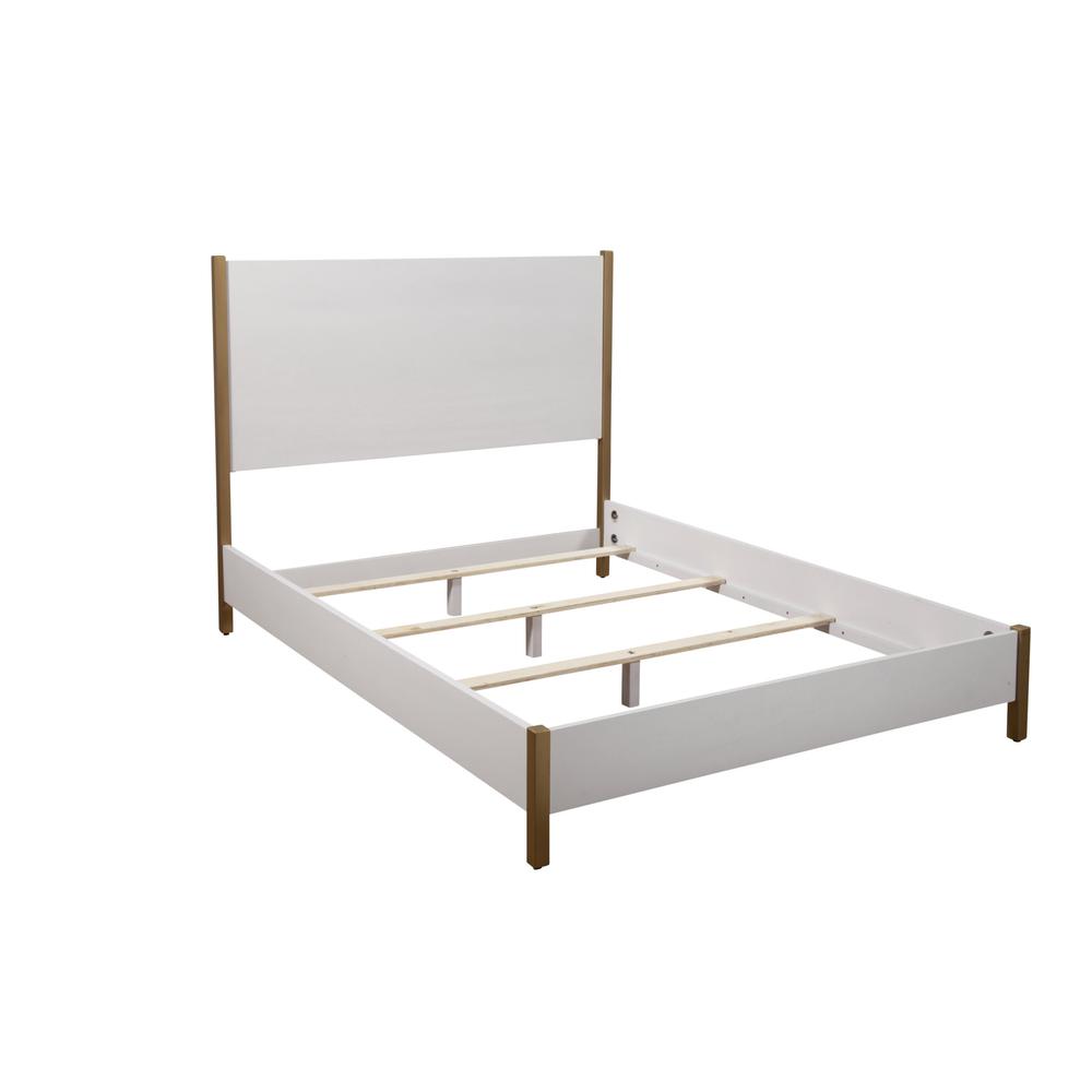 White Solid and Manufactured Wood Queen Bed. Picture 7