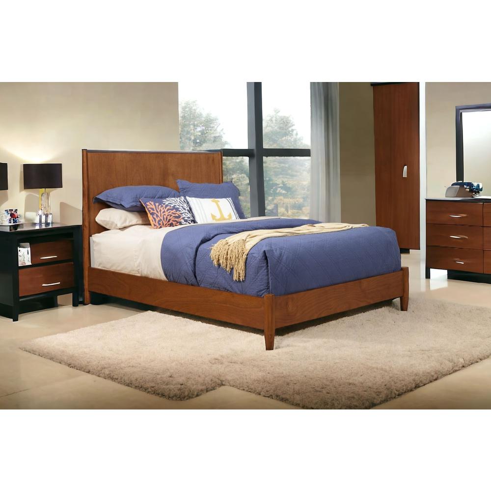 Brown Solid and Manufactured Wood King Bed. Picture 5
