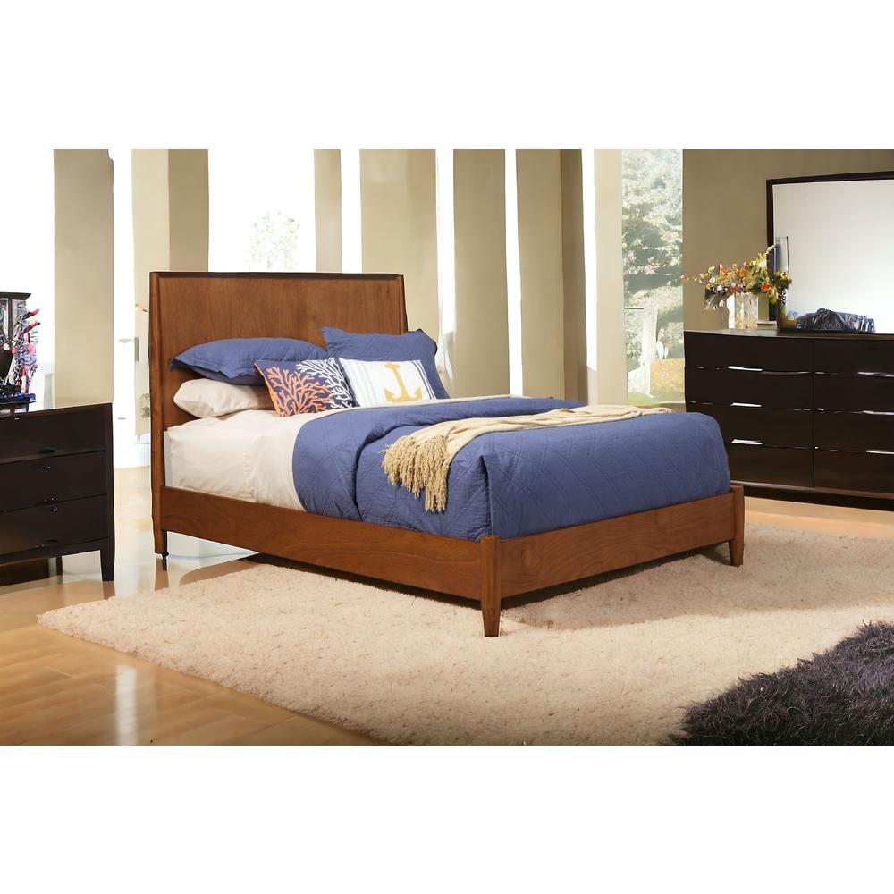 Brown Solid and Manufactured Wood King Bed. Picture 3