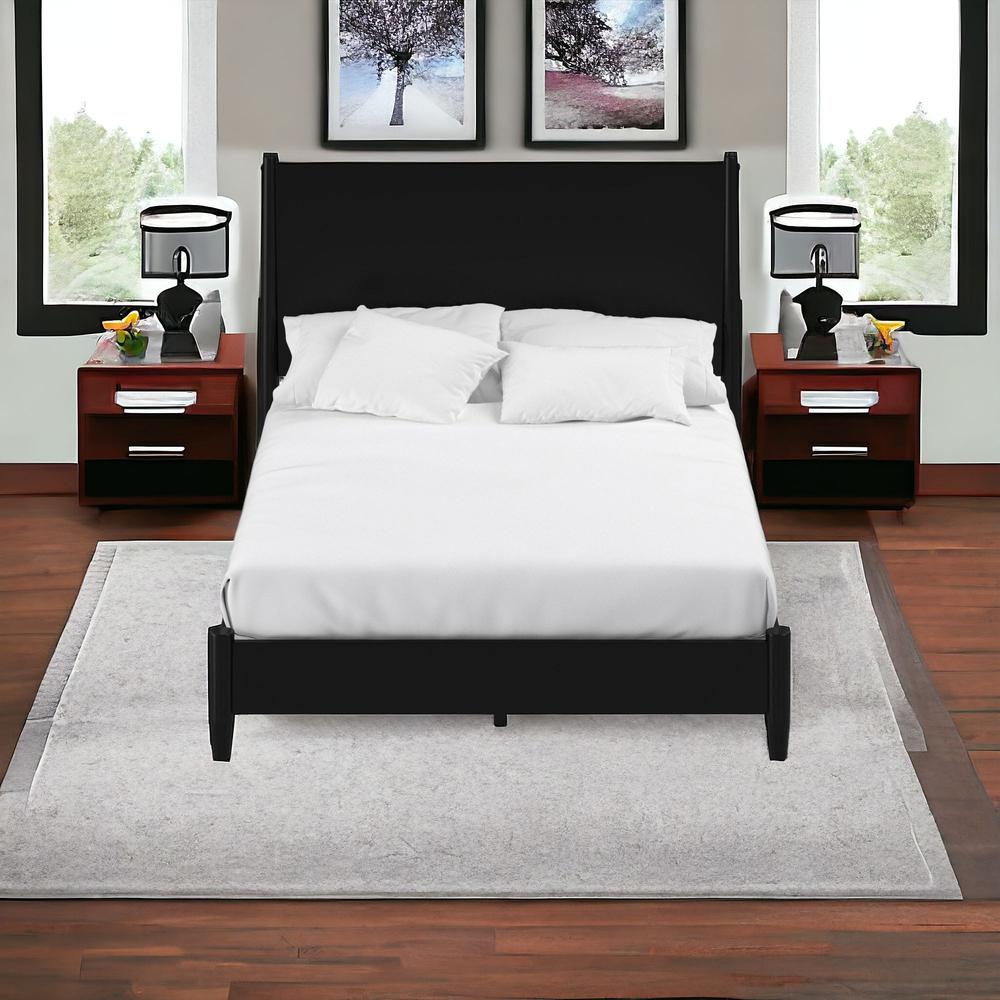 Black Solid and Manufactured Wood California King Bed. Picture 4