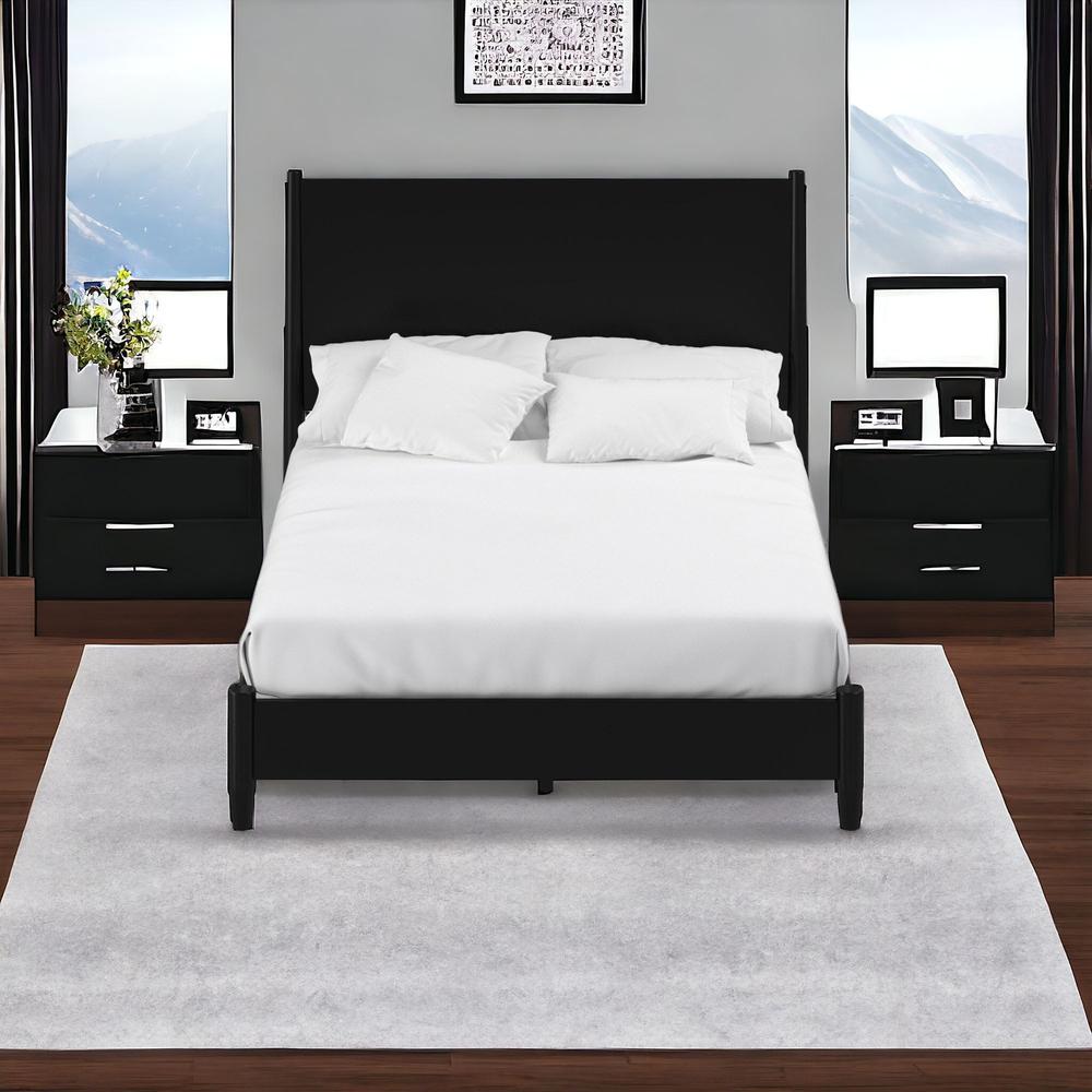 Black Solid and Manufactured Wood California King Bed. Picture 3