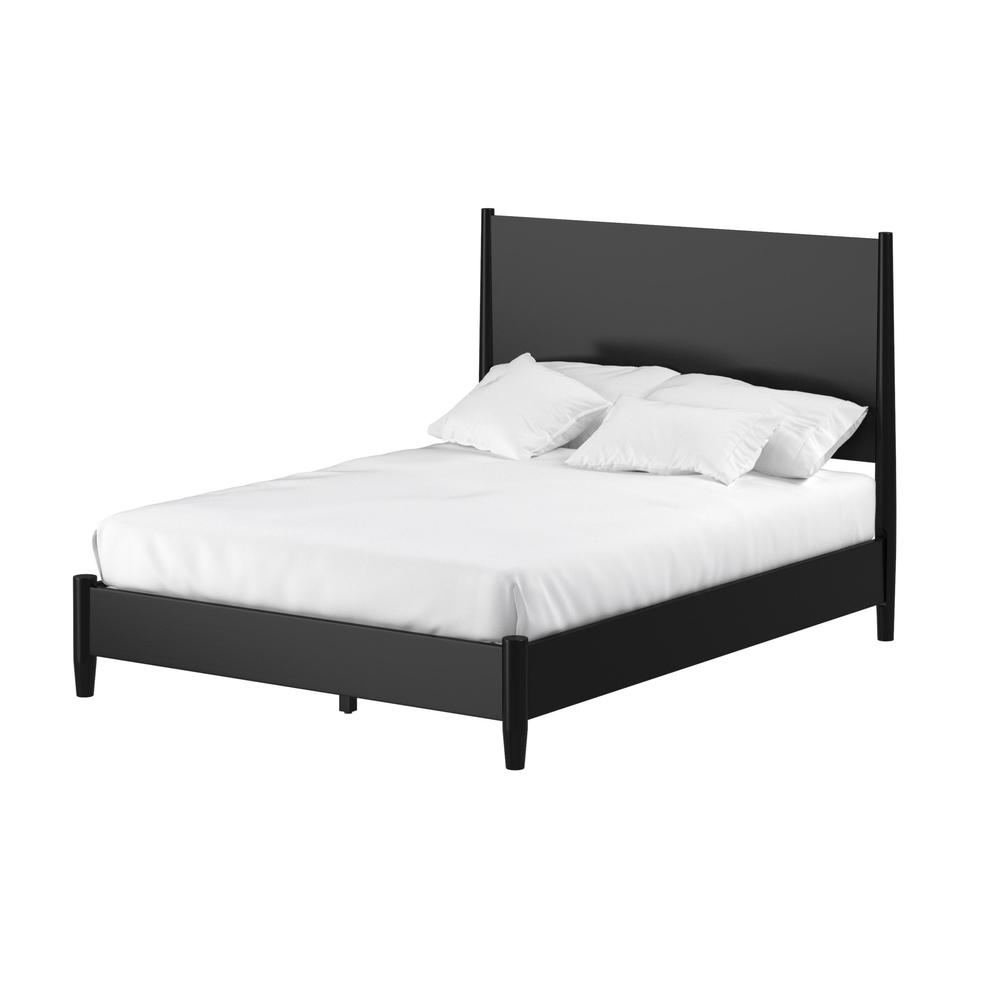 Black Solid and Manufactured Wood King Bed. Picture 3