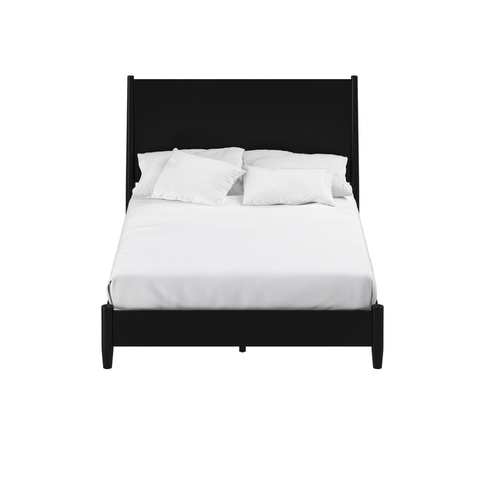 Black Solid and Manufactured Wood King Bed. Picture 4
