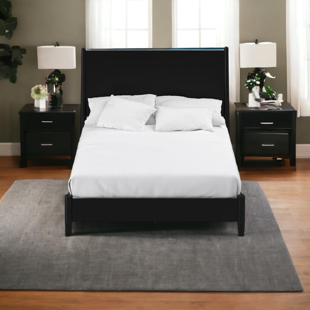 Black Solid and Manufactured Wood King Bed. Picture 5