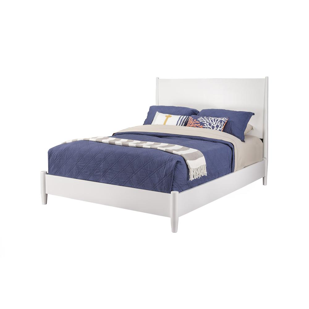 White Solid and Manufactured Wood California King Bed. Picture 1