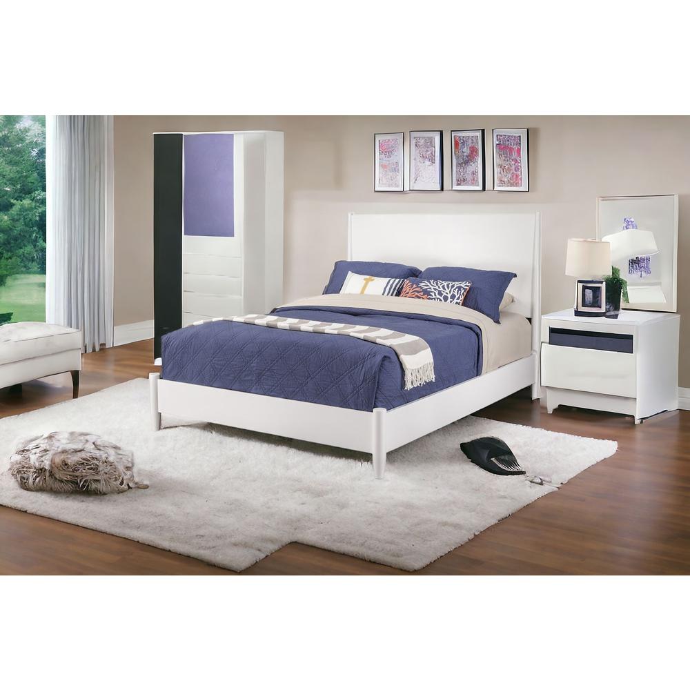 White Solid and Manufactured Wood California King Bed. Picture 6