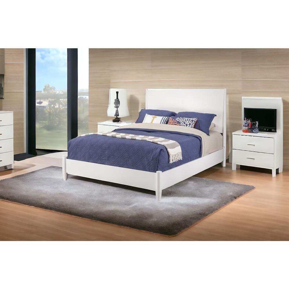 White Solid and Manufactured Wood California King Bed. Picture 5