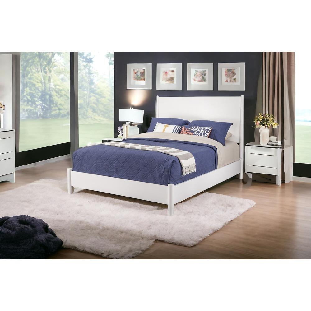 White Solid and Manufactured Wood California King Bed. Picture 3