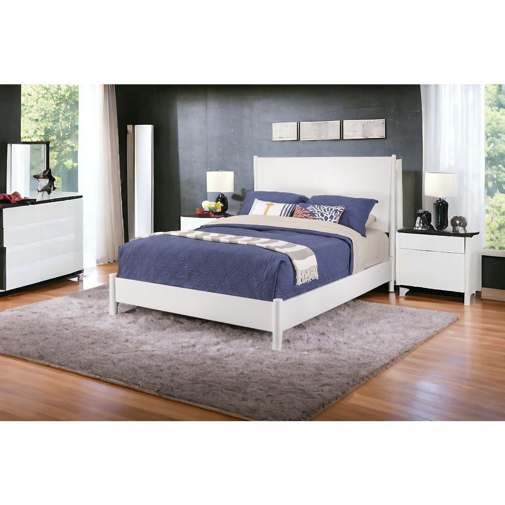 White Solid and Manufactured Wood King Bed. Picture 6