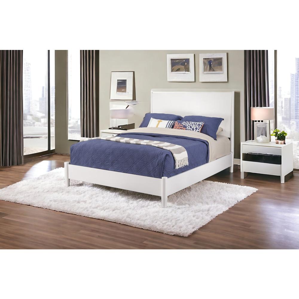 White Solid and Manufactured Wood King Bed. Picture 4