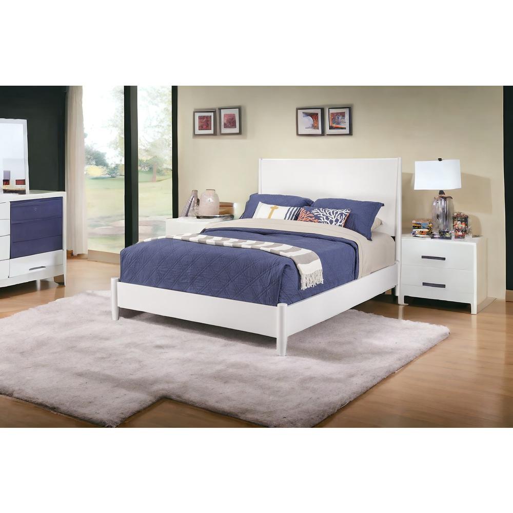 White Solid and Manufactured Wood King Bed. Picture 3