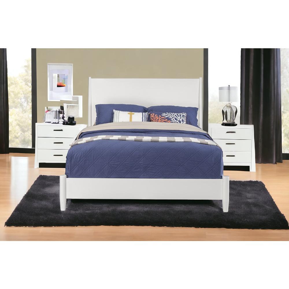 White Solid and Manufactured Wood King Bed. Picture 2
