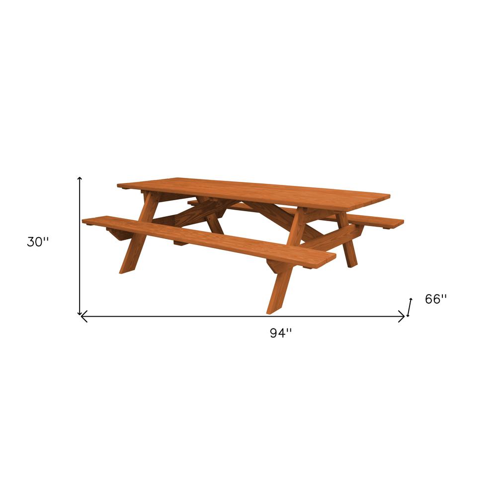 Cedar Chest Solid Wood Outdoor Picnic Table. Picture 6