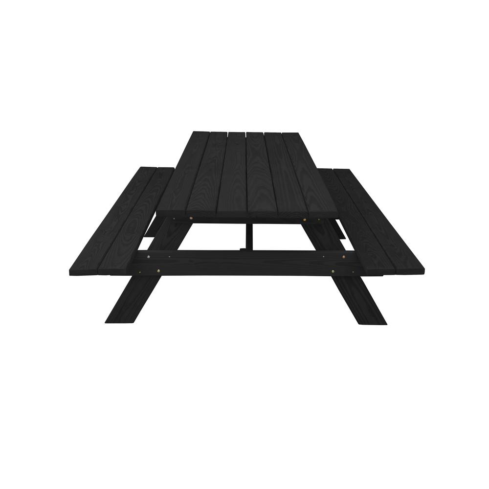 Charcoal Solid Wood Outdoor Picnic Table. Picture 1