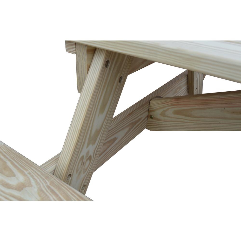 Natural Solid Wood Outdoor Picnic Table. Picture 8