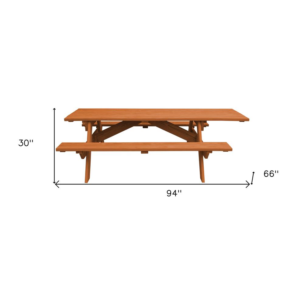 Cedar Chest Solid Wood Outdoor Picnic Table. Picture 5