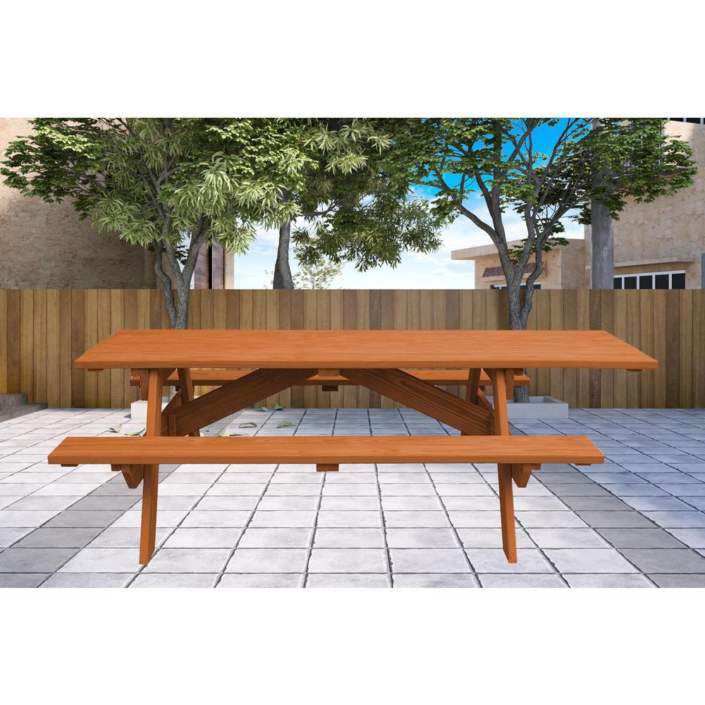 Cedar Chest Solid Wood Outdoor Picnic Table. Picture 2