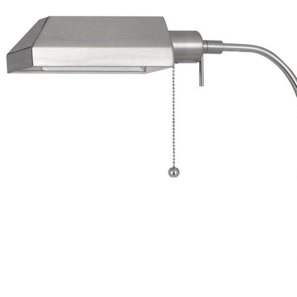 57" Nickel Adjustable Traditional Shaped Floor Lamp With Nickel Square Shade. Picture 2